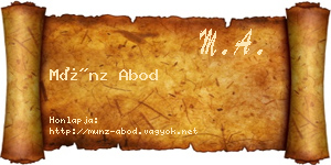 Münz Abod névjegykártya